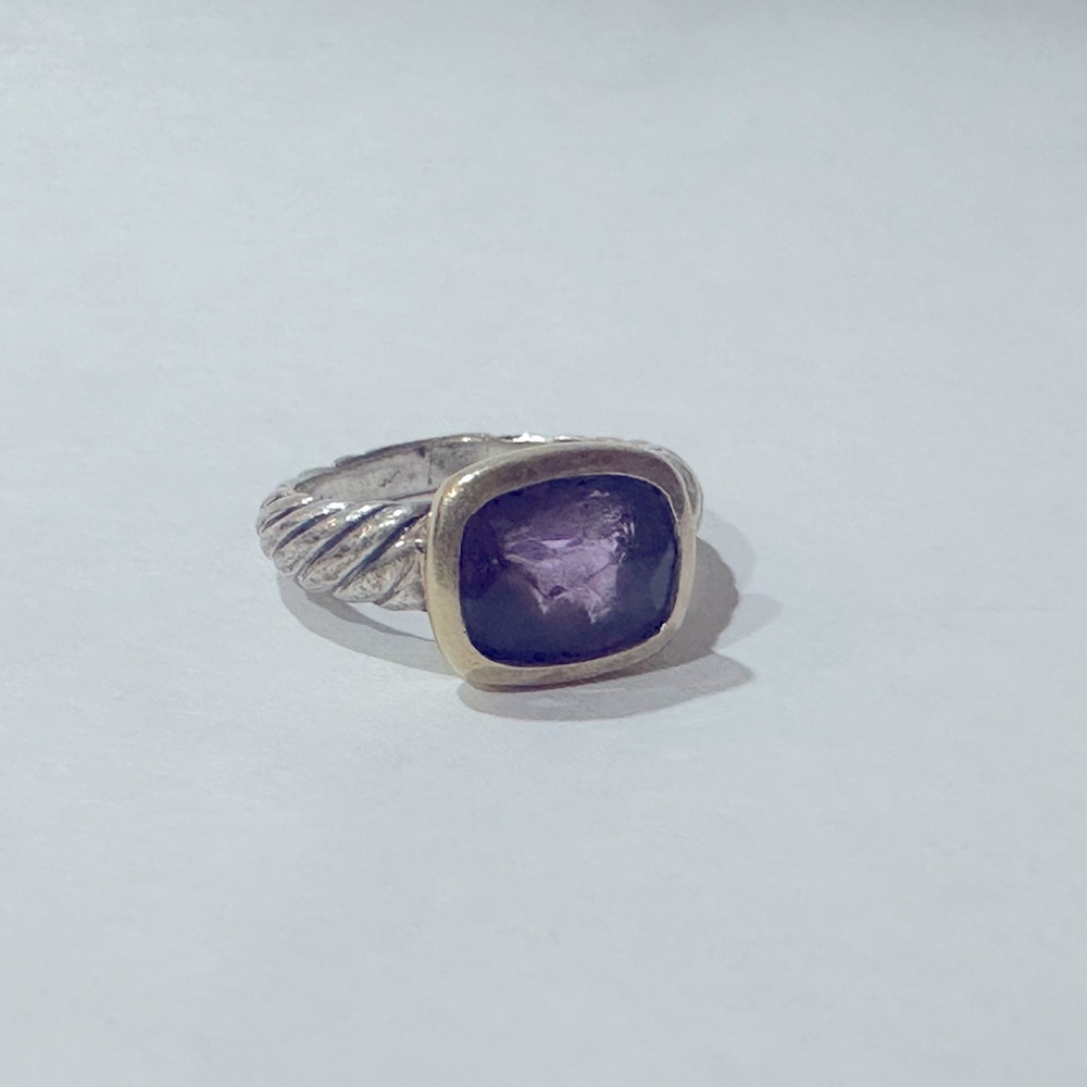 David Yurman two-tone amethyst ring, size 6